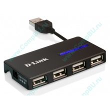 Карманный USB 2.0 концентратор D-Link DUB-104 в Краснозаводске, USB хаб DLink DUB104 (Краснозаводск)